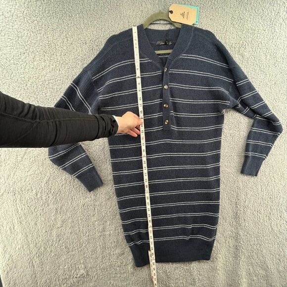 NEW prAna Milani Henley navy nautical striped sweater dress women’s Small - Picture 5 of 14